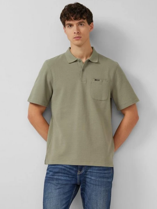 Foto van product Gestructureerd poloshirt met borstzak s.Oliver olijfgroen