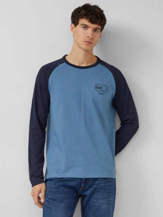 Foto van product Gestructureerd raglan shirt met lange mouwen van zware jersey s.Oliver blauw