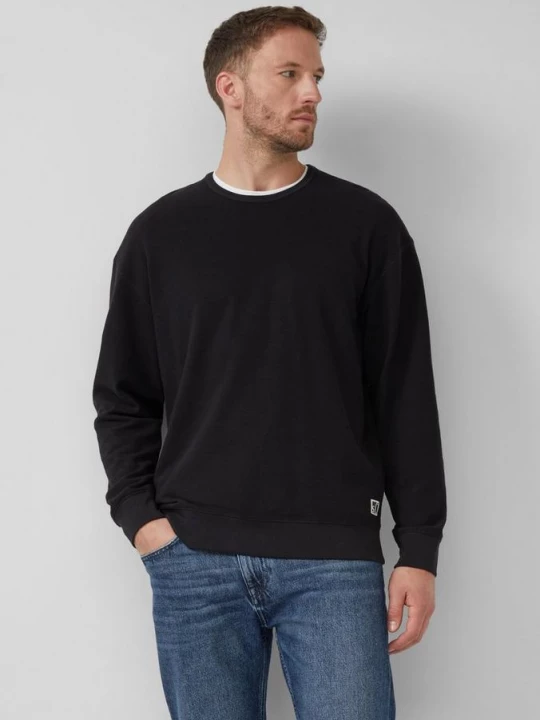 Foto van product Gestructureerd relaxed fit sweatshirt met label patch s.Oliver zwart