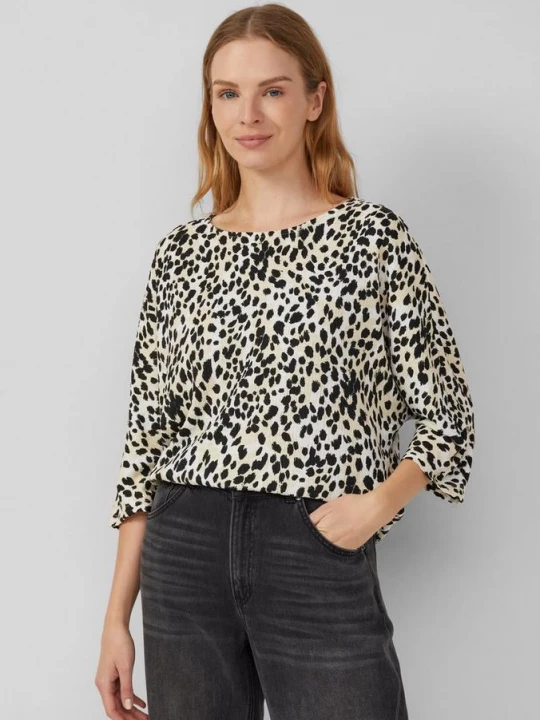 Foto van product Gestructureerd shirt met 3 / 4 vleermuismouwen en all-over print s.Oliver