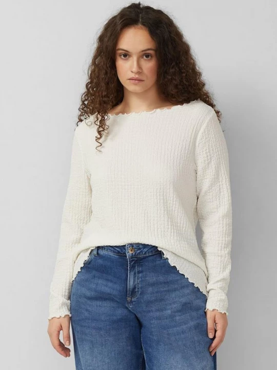 Foto van product Gestructureerd shirt met lange mouwen QS crème