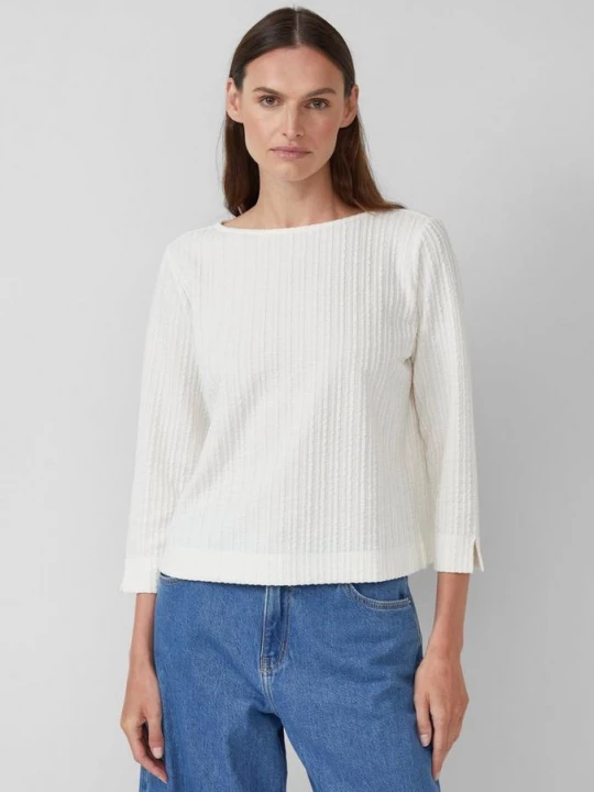 Foto van product Gestructureerd shirt met verkorte mouwen s.Oliver crème