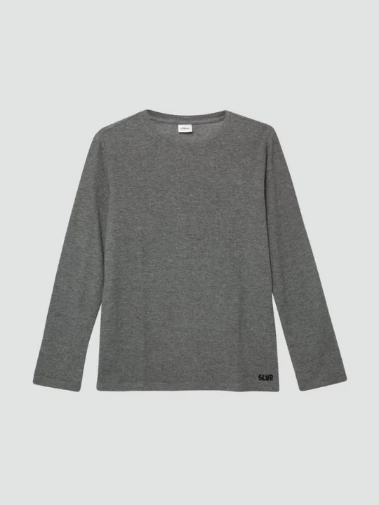 Foto van product Gestructureerd shirt van jersey met lange mouwen en klein borduursel s.Oliver grijs