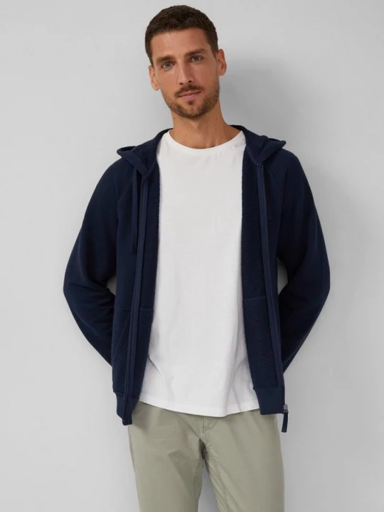 Foto van product Gestructureerd sweatjack met capuchon en raglanmouwen s.Oliver blauw