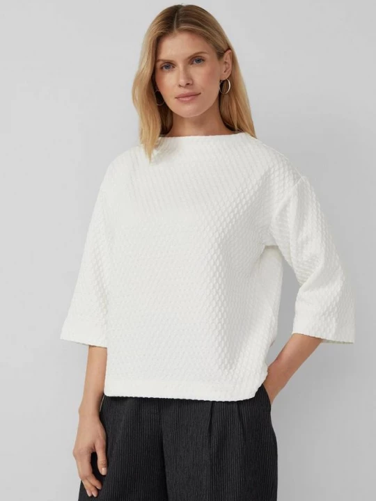 Foto van product Gestructureerd sweatshirt in een ontspannen pasvorm s.Oliver crème