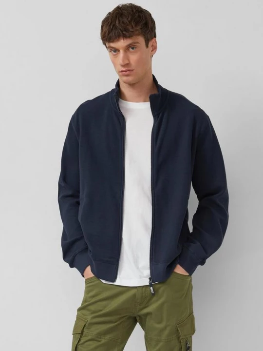 Foto van product Gestructureerd sweatshirt jack met opstaande kraag s.Oliver blauw