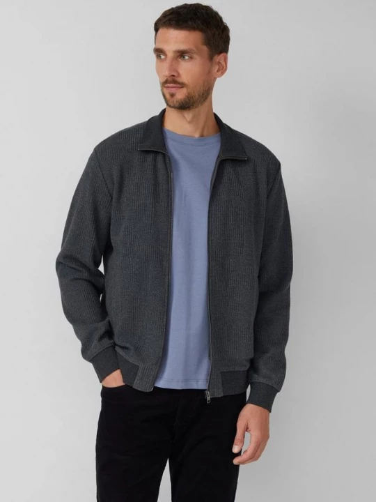 Foto van product Gestructureerd sweatshirt jack met opstaande kraag s.Oliver grijs