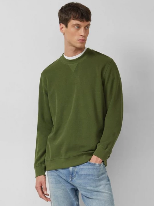 Foto van product Gestructureerd sweatshirt met geribde boorden s.Oliver olijfgroen