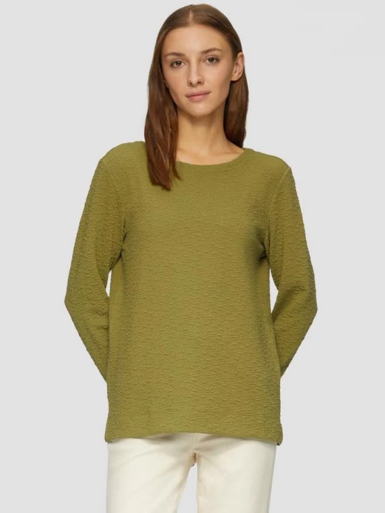 Foto van product Gestructureerd sweatshirt met ronde hals s.Oliver olijfgroen