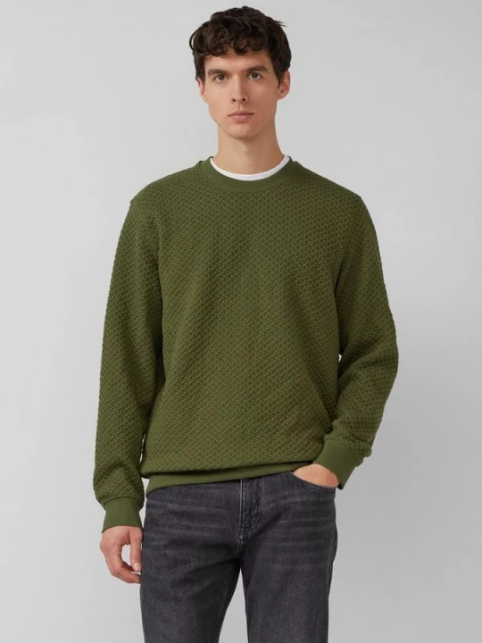 Foto van product Gestructureerd sweatshirt met ronde hals s.Oliver olijfgroen