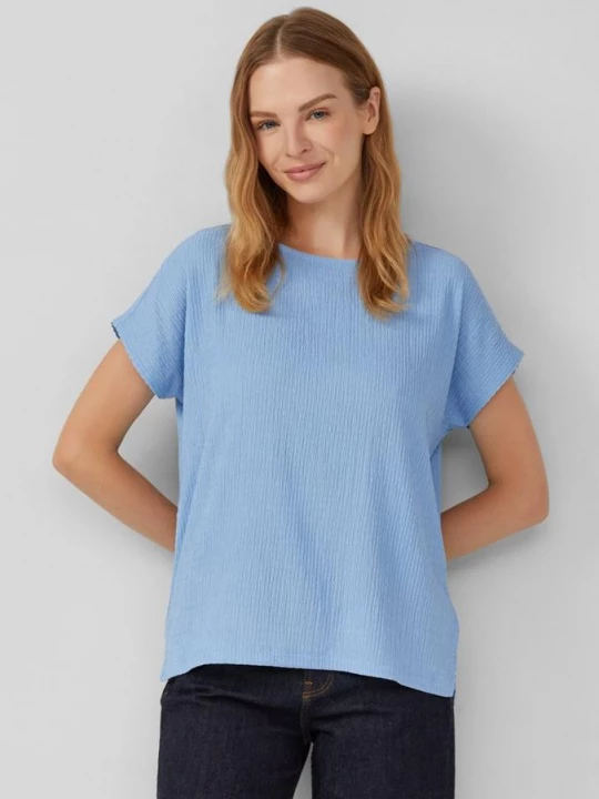 Foto van product Gestructureerd T-shirt in een ontspannen pasvorm s.Oliver blauw