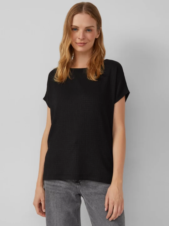 Foto van product Gestructureerd T-shirt in een ontspannen pasvorm s.Oliver zwart