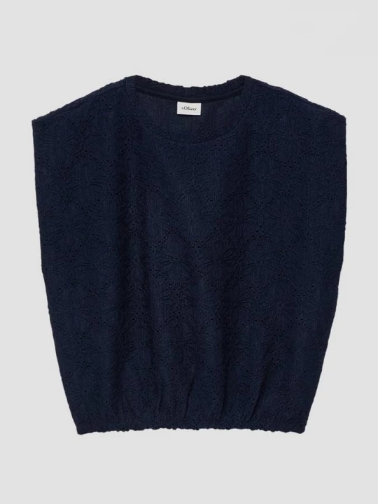 Foto van product Gestructureerd T-shirt in V-vorm s.Oliver blauw