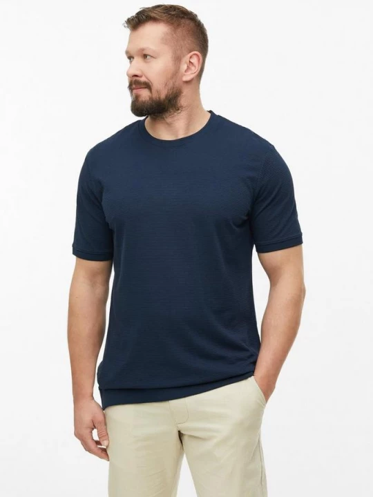 Foto van product Gestructureerd T-shirt met manchetten s.Oliver blauw