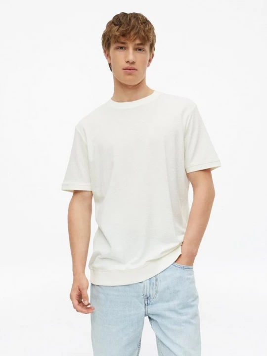 Foto van product Gestructureerd T-shirt met manchetten s.Oliver crème
