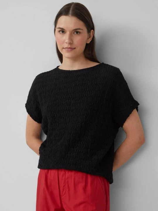 Foto van product Gestructureerd T-shirt van een katoenmix met een relaxed fit s.Oliver zwart