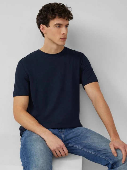 Foto van product Gestructureerd T-shirt van katoenmix s.Oliver blauw