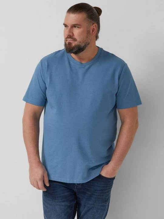 Foto van product Gestructureerd T-shirt van katoenmix s.Oliver blauw