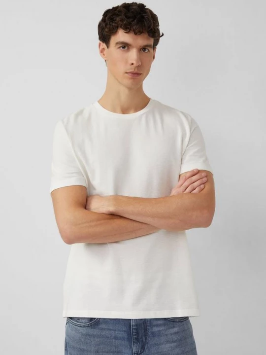 Foto van product Gestructureerd T-shirt van katoenmix s.Oliver crème