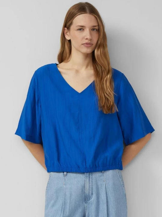 Foto van product Gestructureerde blouse in O-vorm s.Oliver blauw
