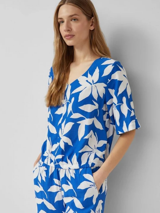 Foto van product Gestructureerde blouse in O-vorm s.Oliver blauw
