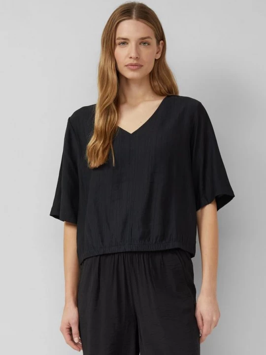 Foto van product Gestructureerde blouse in O-vorm s.Oliver zwart