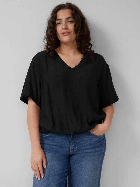 Foto van product Gestructureerde blouse in O-vorm s.Oliver zwart