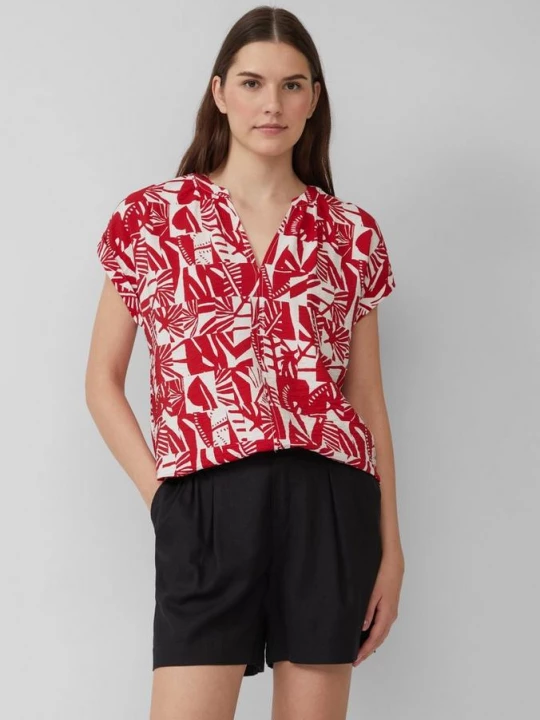 Foto van product Gestructureerde blouse met gerimpelde details s.Oliver rood