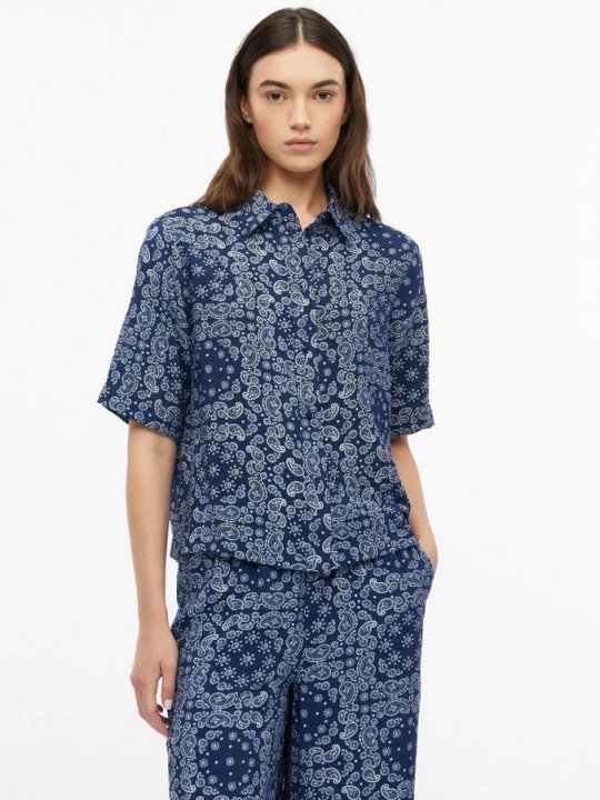 Foto van product Gestructureerde blouse van een viscose-mix met boxy pasvorm s.Oliver blauw