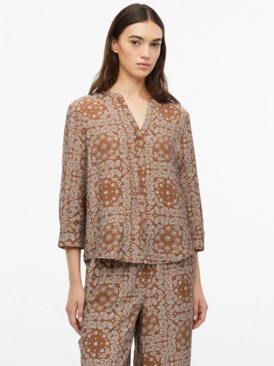 Foto van product Gestructureerde blouse van een viscose-mix s.Oliver bruin