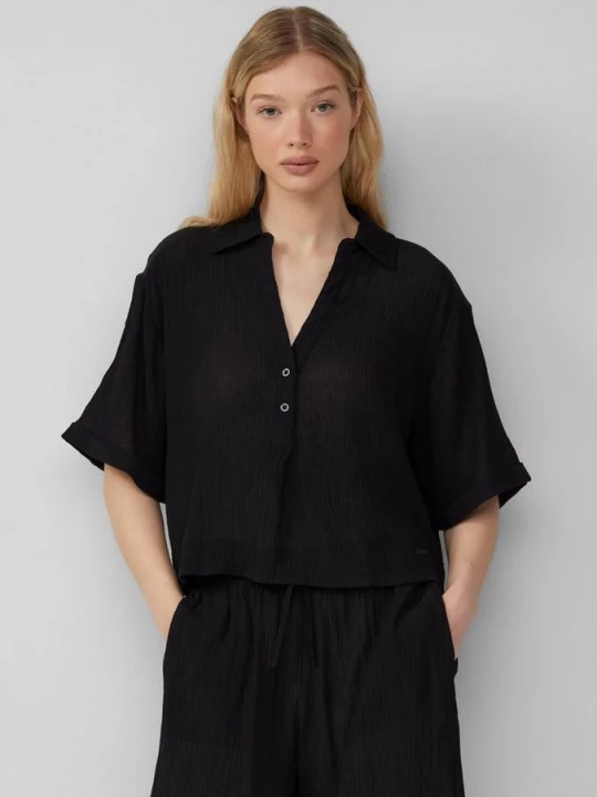 Foto van product Gestructureerde blouse van een viscosemix QS zwart