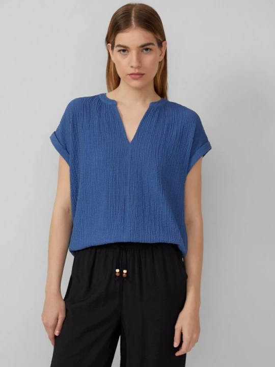 Foto van product Gestructureerde blouse van een viscosemix s.Oliver blauw