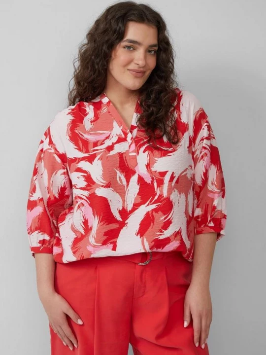 Foto van product Gestructureerde blouse van gemêleerde viscose s.Oliver rood