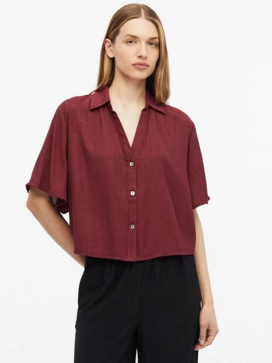 Foto van product Gestructureerde blouse van viscosemix in een boxy pasvorm s.Oliver rood