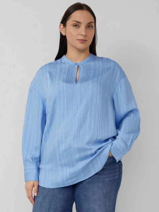 Foto van product Gestructureerde blouse van viscosemix in een ontspannen pasvorm s.Oliver blauw