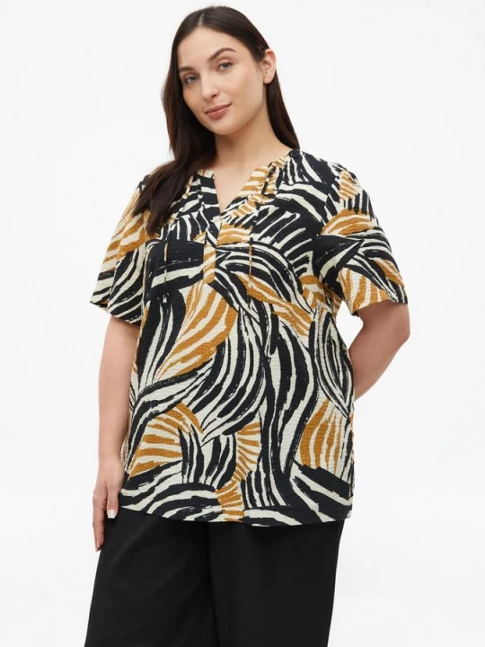 Foto van product Gestructureerde blouse van viscosemix met all-over print s.Oliver