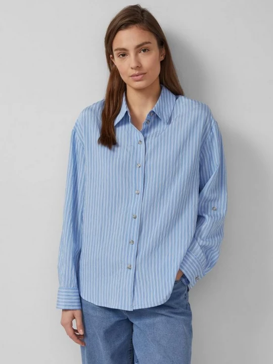 Foto van product Gestructureerde blouse van viscosemix met omslag s.Oliver blauw