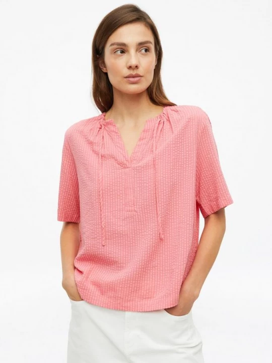 Foto van product Gestructureerde blouse van viscosemix met rimpels s.Oliver roze