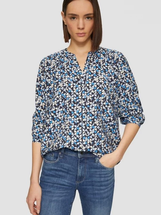 Foto van product Gestructureerde blouse van viscosemix s.Oliver blauw