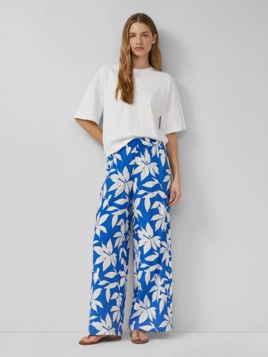Foto van product Gestructureerde broek met elastische tailleband s.Oliver blauw