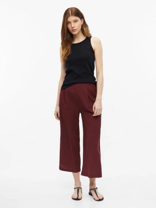 Foto van product Gestructureerde culottes met plooien en elastische tailleband s.Oliver rood