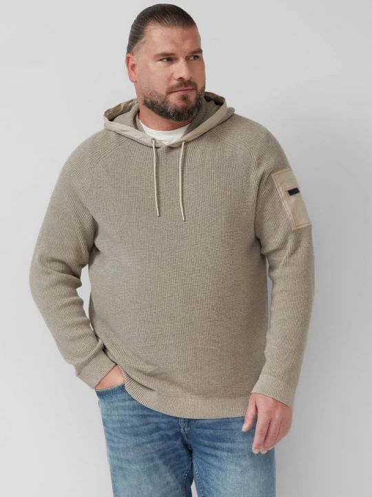 Foto van product Gestructureerde hoodie in een mix van materialen met mouwzak s.Oliver beżowy