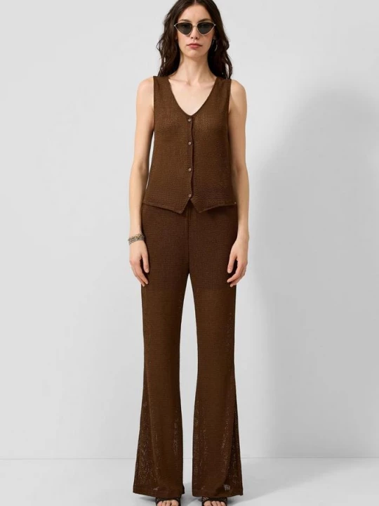 Foto van product Gestructureerde jersey broek QS bruin