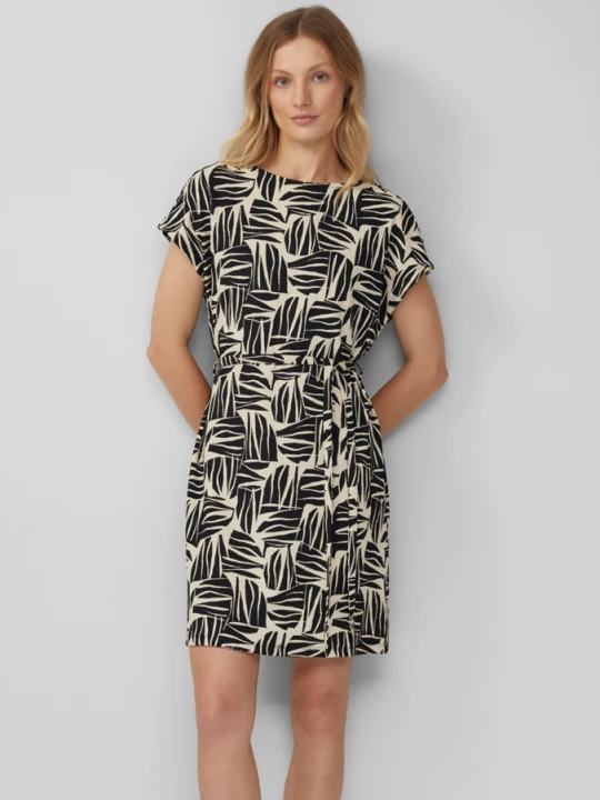 Foto van product Gestructureerde jersey jurk in een relaxed fit met strikceintuur s.Oliver