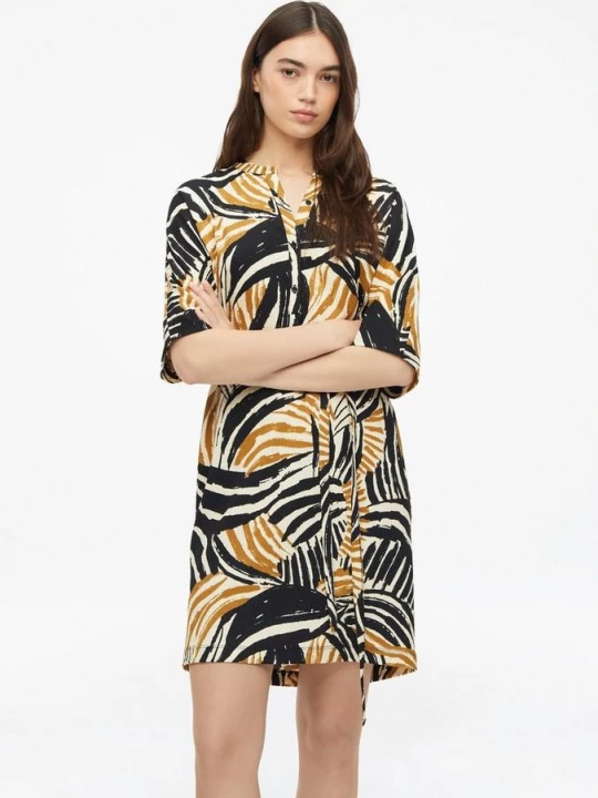 Foto van product Gestructureerde jersey jurk met riem en knoopsluiting s.Oliver