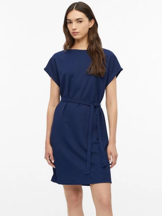 Foto van product Gestructureerde jerseyjurk met een relaxte pasvorm s.Oliver blauw