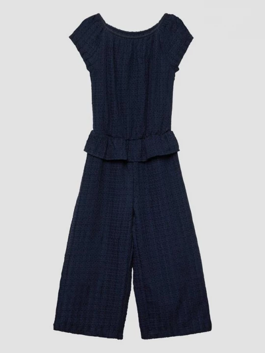 Foto van product Gestructureerde jumpsuit met kantpatroon en volants s.Oliver blauw
