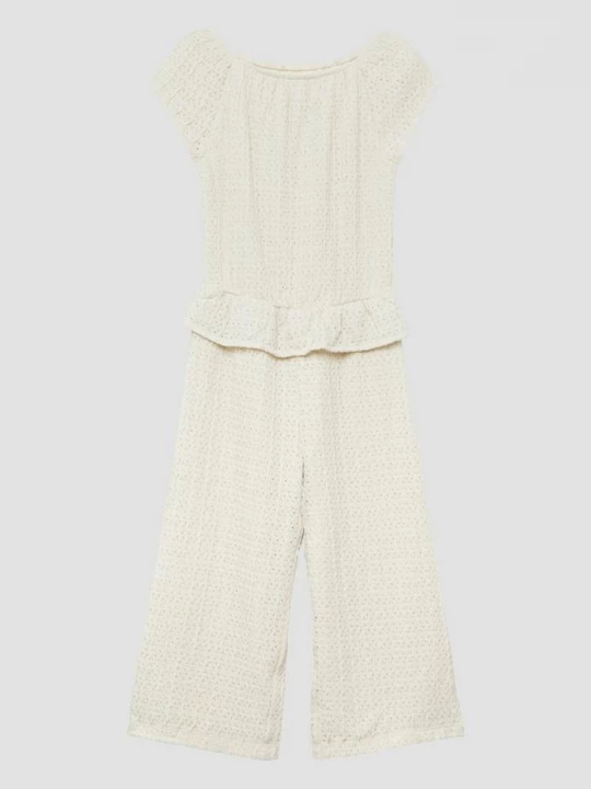Foto van product Gestructureerde jumpsuit met kantpatroon en volants s.Oliver crème