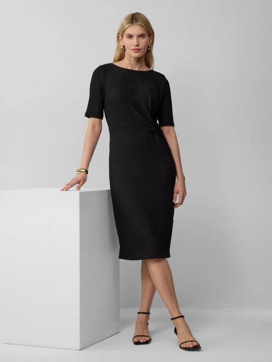 Foto van product Gestructureerde jurk in een slim fit met geknoopt detail s.Oliver zwart