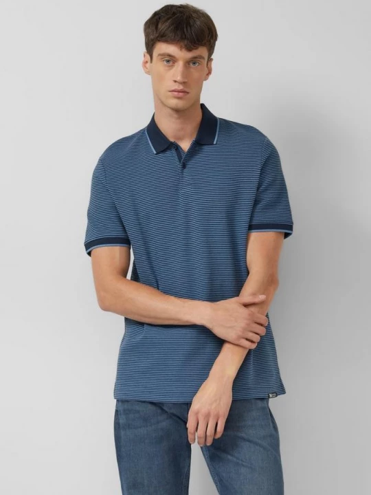 Foto van product Gestructureerde katoenen polo in tweekleurige look s.Oliver blauw
